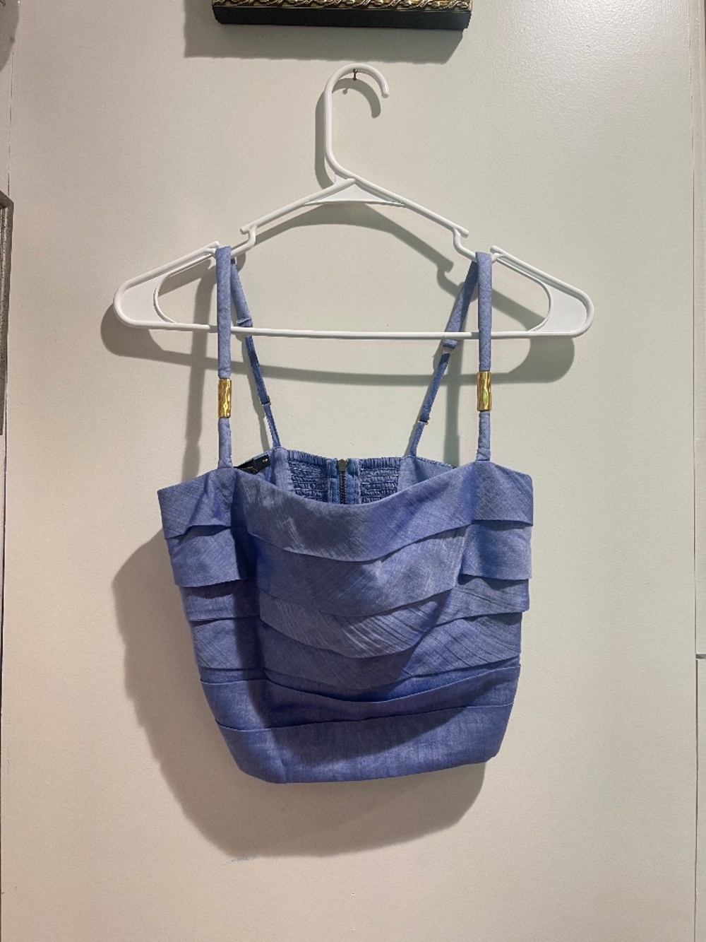 READ ViX Paula Hermanny Cassia Crop Top Blue Size Small Resortwear